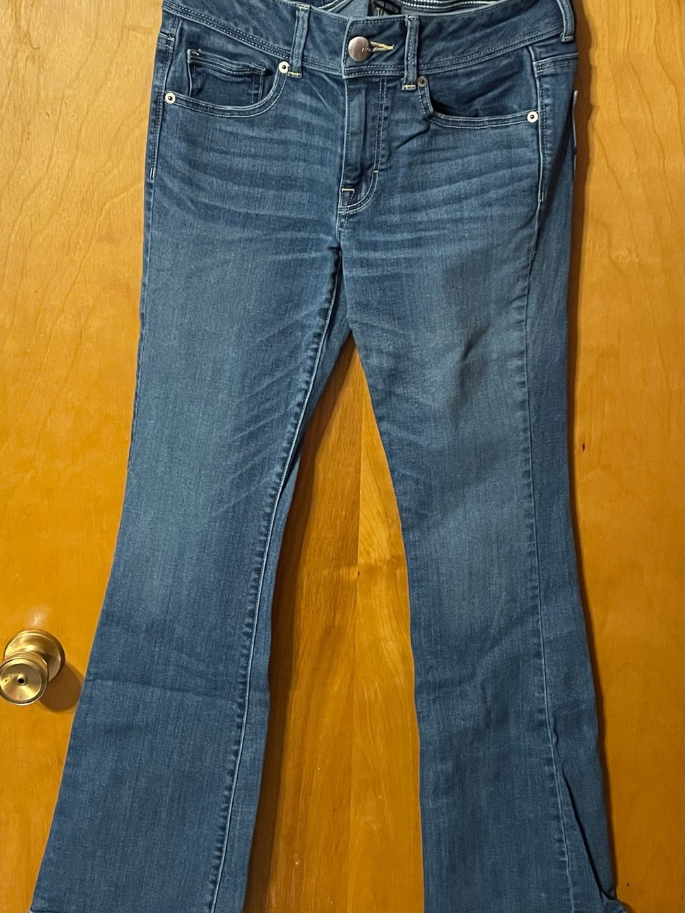 American Eagle Outfitters Dark Blue Super Stretch Flare Jeans